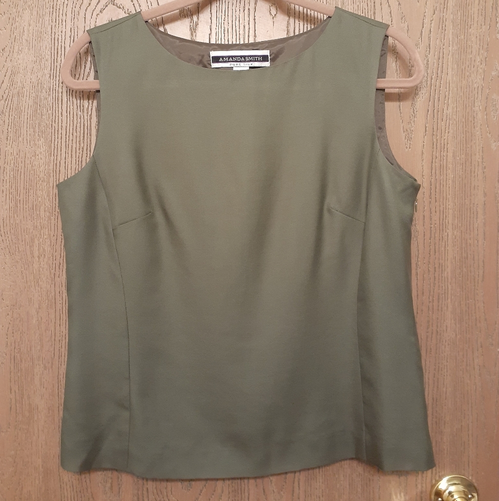 Olive Silk Tank